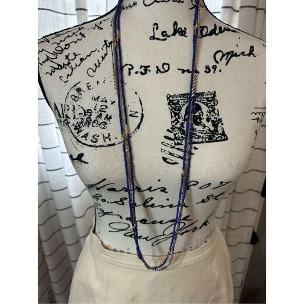 3 Stand Beaded Long Beaded Necklace